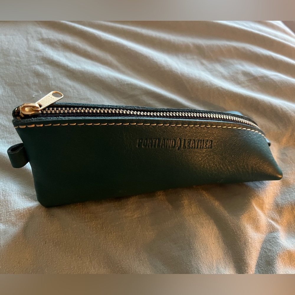 Portland Leather Teal Pencil Pouch